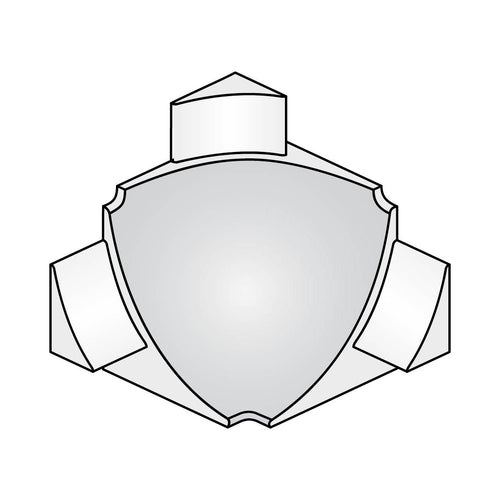 Innenecke T-COVE Metalldruckguss eloxiert titan 22mm