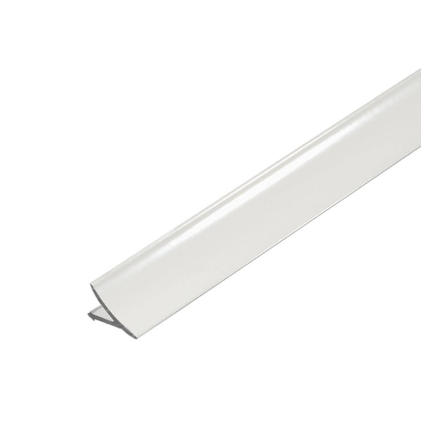 Wand/Boden-Anschlussprofil T-COVE Aluminium pulverbeschichtet weiß 12mm 250cm