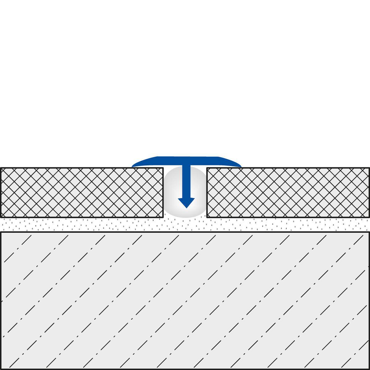 Abdeckprofil geeignet für Z-Flex Curver T-FLOOR Kunststoff silber eloxiert 7mm 250cm
