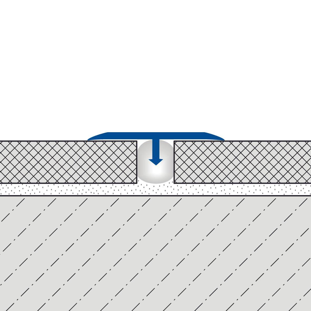 Abdeckprofil geeignet für Z-Flex Curver T-FLOOR Messing natur 7mm 250cm