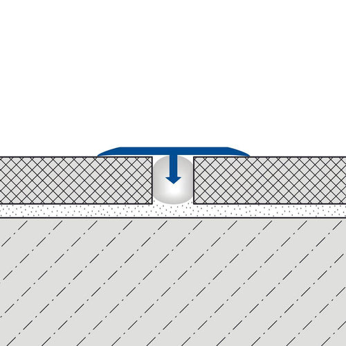 Abdeckprofil geeignet für Z-Flex Curver T-FLOOR Aluminium eloxiert titan 7mm 250cm