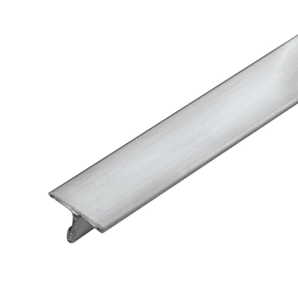 Abdeckprofil T-FLOOR Edelstahl (V2A/304) silber hochglanzpoliert mit Schutzfolie 7mm 250cm