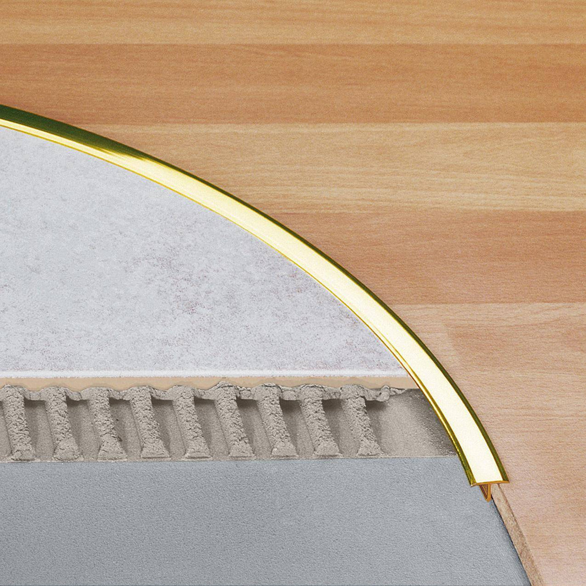 Profilé de recouvrement DURAL adapté au Z-Flex Curver T-FLOOR Aluminium anodisé or 7mm 250cm