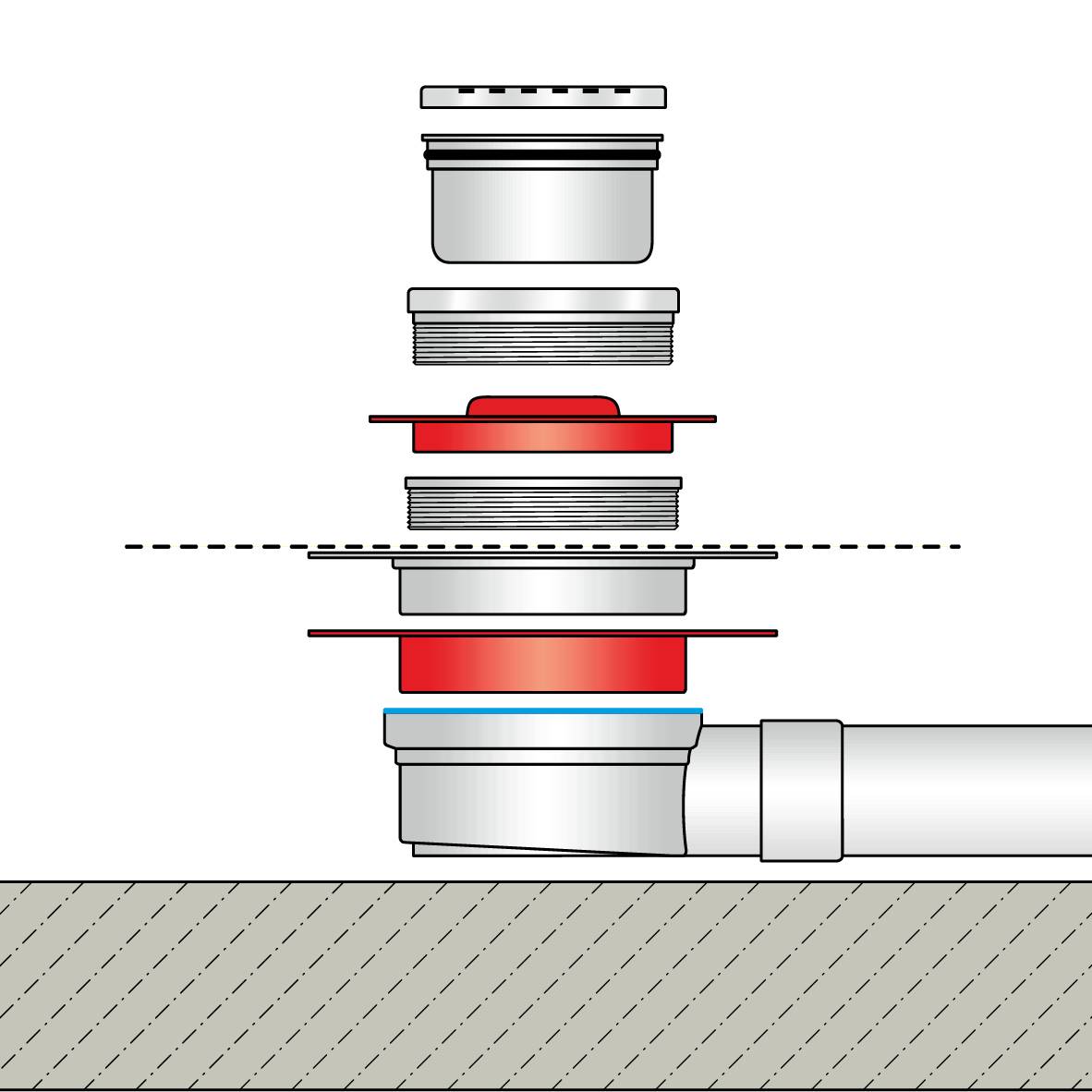 DURAL TI-DRAIN Bodenablauf 15x15 cm 