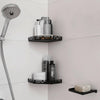 Eckablage mit Reling TI-SHELF PENTA Edelstahl (V2A/304) schwarz strukturbeschichtet 32mm