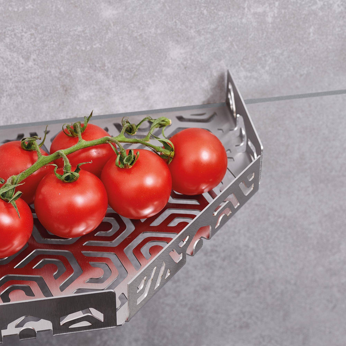 Eckablage mit Reling TI-SHELF PENTA Edelstahl (V2A/304) natur 32mm