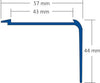 DURAL Profilé pour marches d'escalier pour 1 x garniture 43 mm TREDSAFE aluminium anodisé argent 44mm 250cm