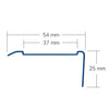 Treppenstufenprofil für 1 x Einlage 37 mm TREDSAFE 25mm 250cm