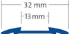 DURAL Profilé pour marches d'escalier pour 1 x garniture 13 mm TREDSAFE Aluminium anodisé argent 3mm 250cm