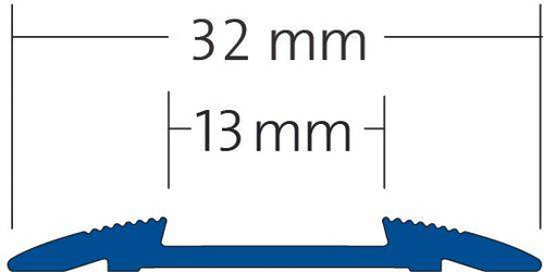 DURAL Profilé pour marches d'escalier pour 1 x garniture 13 mm TREDSAFE Aluminium anodisé argent 3mm 250cm