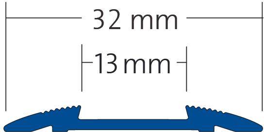 DURAL Profilé pour marches d'escalier pour 1 x garniture 13 mm TREDSAFE Aluminium anodisé argent 3mm 250cm
