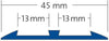 Treppenstufenprofil für 2 x Einlage 13 mm TREDSAFE Kunststoff silber eloxiert 4mm 250cm