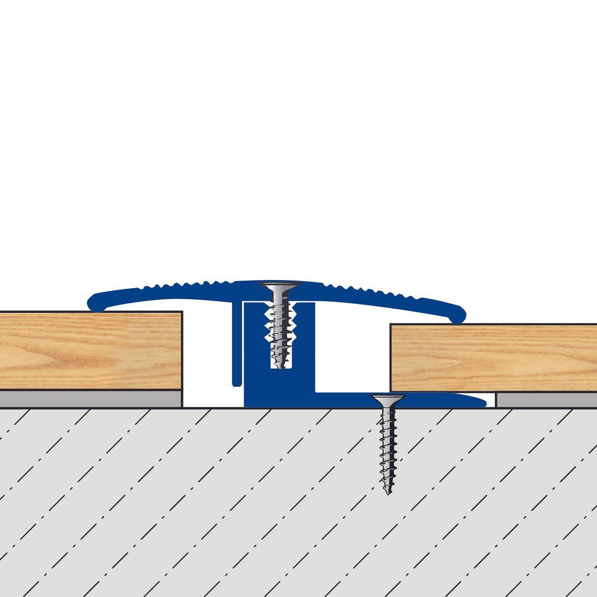 Profilé de transition DURAL TRIFLOOR EXPANSION aluminium anodisé argent 45490mm 100cm