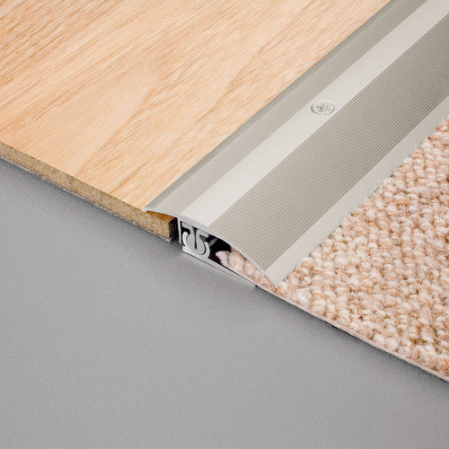 Profil d'adaptation DURAL TRIFLOOR TRANSITION aluminium anodisé argent hauteur 7 - 17 mm largeur visible 48 mm 100cm