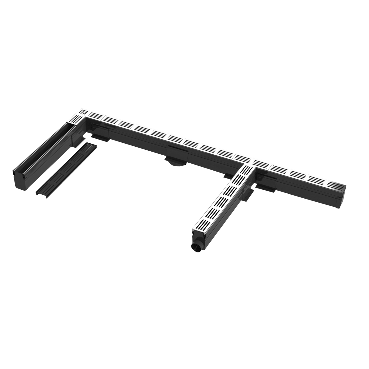 DURAL hoekstuk U-DRAIN PRO aluminium geanodiseerd zwart 100mm