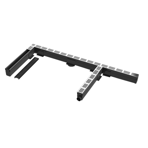 DURAL hoekstuk U-DRAIN PRO PVC zilver geanodiseerd 100mm