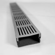 Caniveau de drainage DURAL U-DRAIN PRO argent anodisé 50mm 100cm