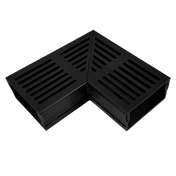 Eckstück U-DRAIN PRO Aluminium eloxiert schwarz 50mm