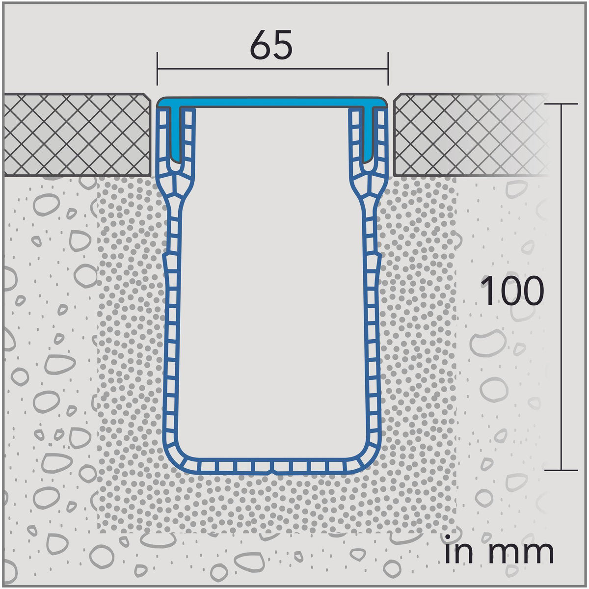 Entwässerungsrinne U-DRAIN PRO Aluminium eloxiert schwarz 100mm 200cm