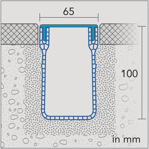 Verbindungsstück U-DRAIN PRO PVC silber eloxiert 100mm