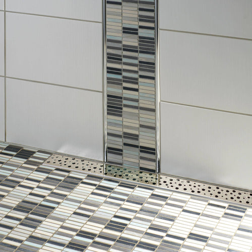 Caniveau de douche DURAL grille "Square" XFLAT-LINE acier inoxydable (V2A/304) poli 55mm 100cm